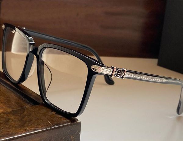 

new vintage optical glasses designer 3103 glasses steampunk large square frame style transparent lenses transparent eyewear, Black