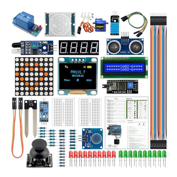 

starter kit module sensor with lcd display,relay,servo motor,ultrasonic,module for uno r3 mega 2560 nano raspberry pi starter projects