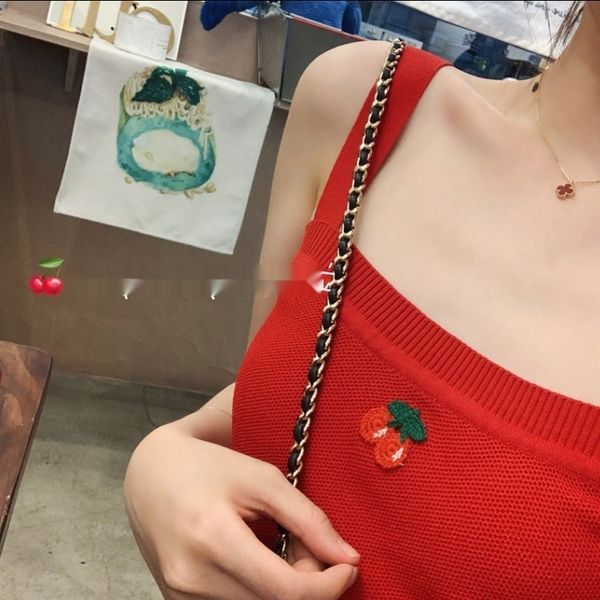 

today is the sweet cherry girl ~ the cherry knitting series 2020 which embroidery embroidery is full of girlish feeling tqyks, White;black