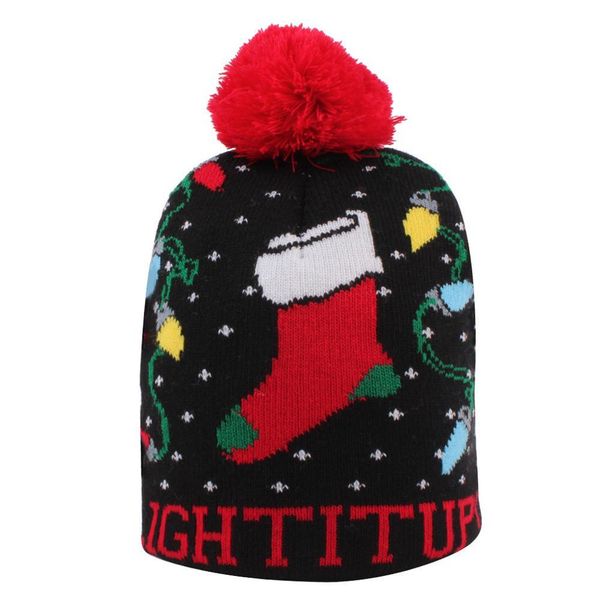 

2020 plush christmas pattern children's woolen thermal boys and girls knitted cap winter hat for kids boy