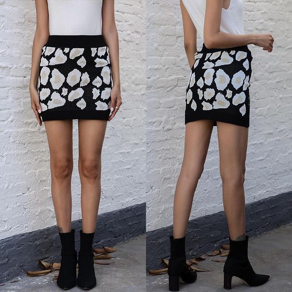

womens summer leopard printing high waist mini skirt slim fit ladies a-lined short skirts, Black
