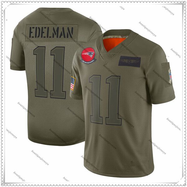 

new 11 julian edelman england patriots 2020 salute to service retired limited jersey olive jerseys, Black;red