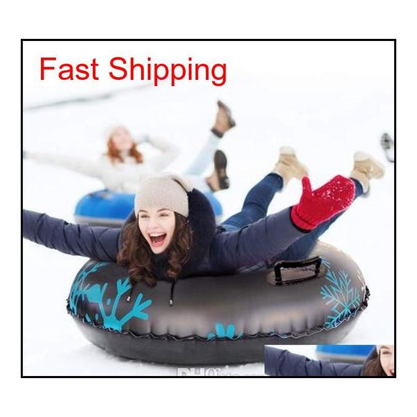 

inflatable snow tube with handle snow ski circle high-quality durable winter outdoor sports children adults thickened ski circle 6hhlx