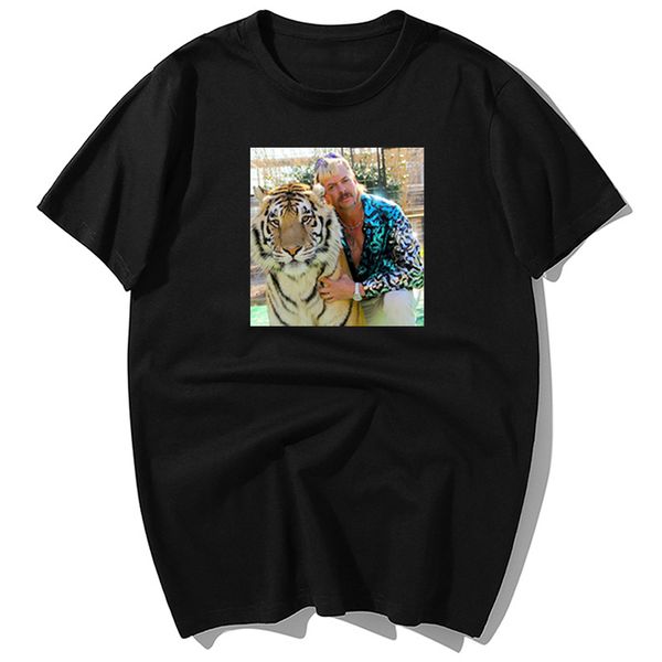 

fashion the tiger king joe exotic joe print summer casual short sleeve harajuku streetwear sport hooded sweatshirt hoodie men t shirt