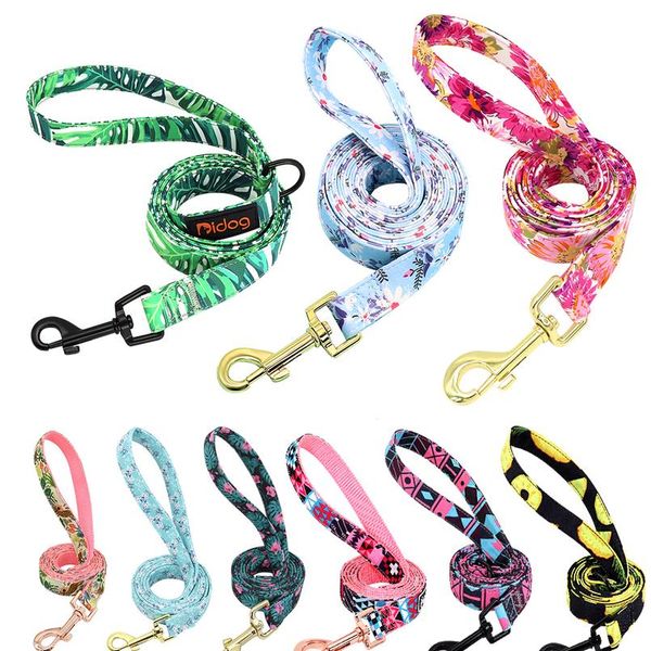 

нейлон печатная собака поводка pet щенок кэт поводки ходьба тренировка поводные ведущие для малой среднего собаки кошки поводные покалы b wm