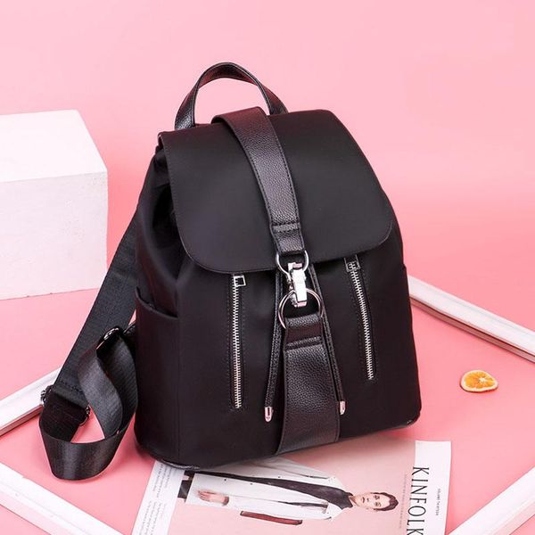

women backpack school bags for teenager girls nylon zipper design woman light shoulder bags fashion traveling backpack black wmtsqg xhlove