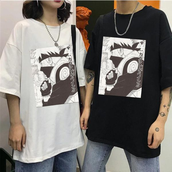 

men women tshirt naruto kakashi summer harajuku cool japanese anime funny print short sleeve t shirt1, White;black
