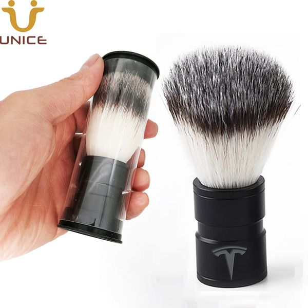 

moq 100 pcs customized logo facial hair removal shave brush metal handle in gift case barber beard soap shaving brushes for men