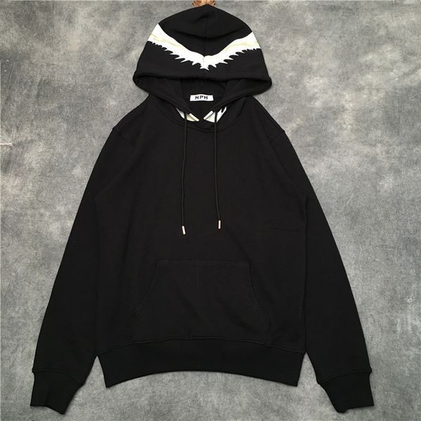 

19ss 2021 luxury new man bone hoodies cotton thick fleeing hip street # n63 00dm, Black