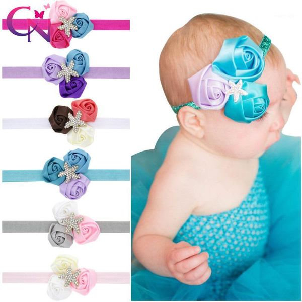 

headband for baby born beach po prop girls rhinestone headbands starfish hairband flower hair accessories1 accessories, Slivery;white