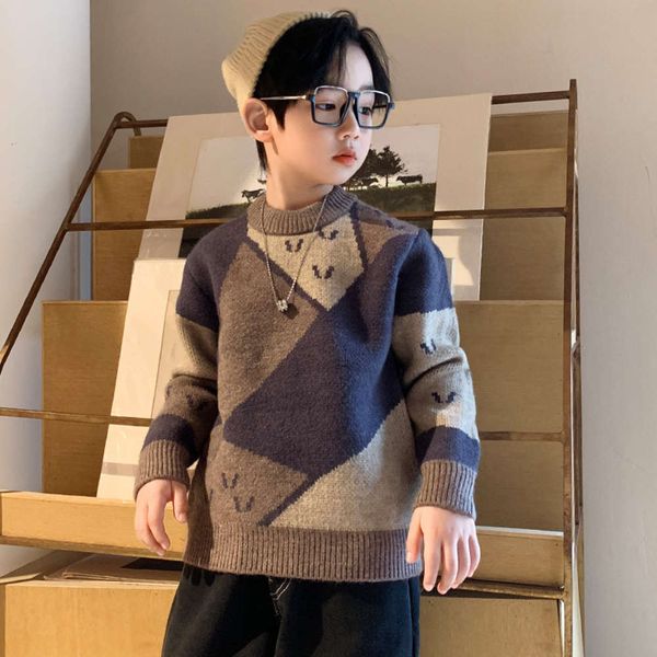 

pullover: winter handsome long children's sve sweater for boys, Blue