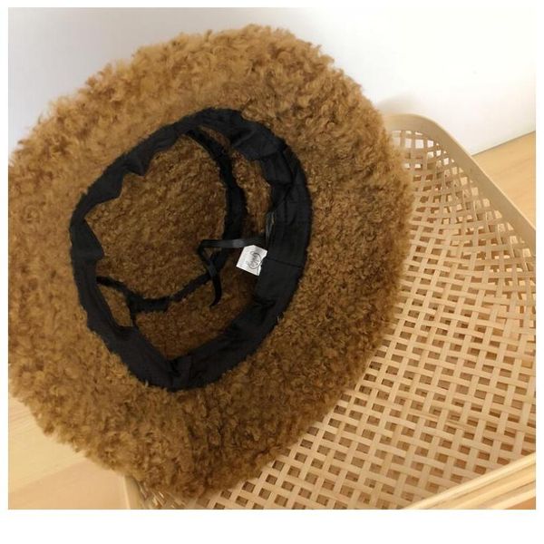 

fashion winter bucket hat for women girls warm caps dome wide brime panama beige fisherman hair acc jllifo
