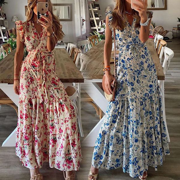 

spring / summer 2020 new women's print lace up dress, Black;gray