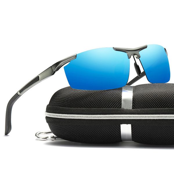 

2020 men hd polarized sunglasses aluminum magnesium frame outdoor sports driving fishing sun glasses for men, White;black