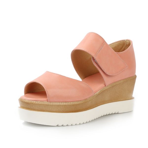 

2021 new arrival women solid colours wedges sandals shoes single woman big size 33-43 hd73, Black