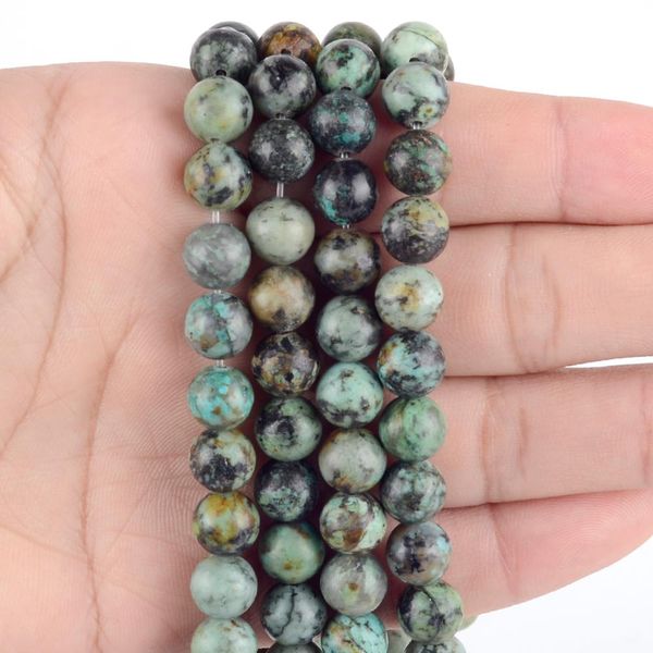 

natural african turquoises stone round loose spacer beads for jewelry making 4/6/8/10/12mm diy bracelet handmade necklace