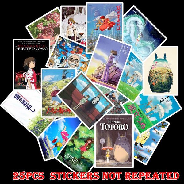 

td zw 50 25pcs miyazaki style anime decal stickers for for snowboard lapluggage fridge car styling vinyl children sticker bbyctf lg2010