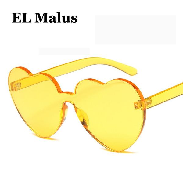 

sunglasses [el malus]cute heart frame women ladies uv400 brand designer vintage black pink lens mirror girls sun glasses female, White;black