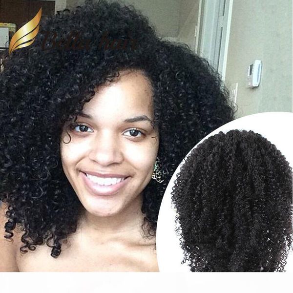 

brazilian kinky curl full lace wigs deyable natural color human hair wig with natural hairline bella hair, Black;brown