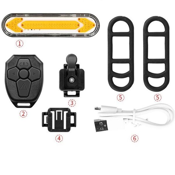 Fahrrad Rücklicht USB LED Drahtlose Fernbedienung Reiten Mountainbike Kurvenlicht Zubehör Outdoor Lampe Wasserdicht Heißer Verkauf 33qx M2