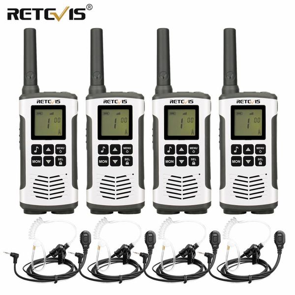 

retevis rt45 pmr walkie talkie 4pcs pmr radio+4pcs headset 446mhz frs walky talky professional transceiver for motorola tlkr