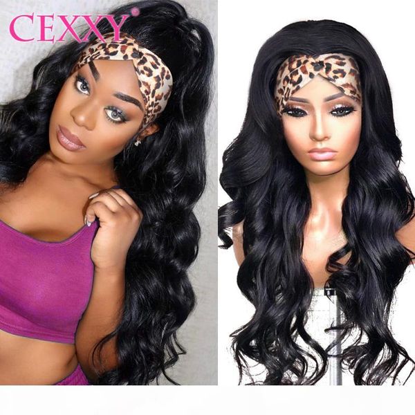 

cexxy перуанской объемной волна оголовье шарф парик glueless человеческих волосы для женщин доступного оголовье парика человеческих волос be, Black;brown