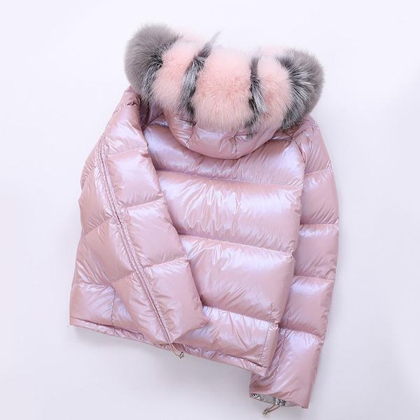 

kmetram women's down jacket winter jacket women clothes 2019 large fur collar parka korean coat female puffer jackets my32381, Black