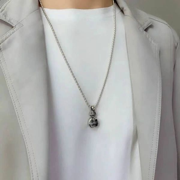 

925 personality gourd cross punk sterling silver necklace men pendant vintage sterling silver necklace women