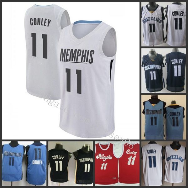 

memphis grizzlies black #11 mike conley wright nba men red jersey, Black;red