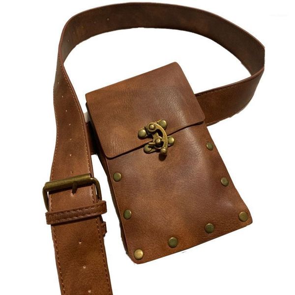 

fanny waist packs phone wallet medieval pouch bag belt leather men women punk viking pirate costume holster case for adult1
