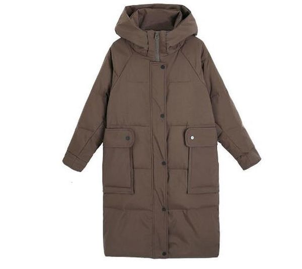 

2020 large winter down jacket loose warmth women's parka hooded long women thickening, Black