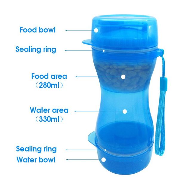 

2 in 1 portable pet dog water bottle food container for small large dogs travel drinking bowl outdoor pet water dispense sqcwxv