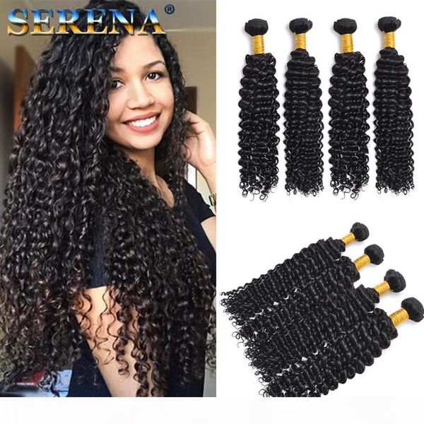 

brazilian deep curly virgin hair weaves bundles 8a unprocessed peruvian malaysian indian cambodian mongolian remy human hair extensions, Black