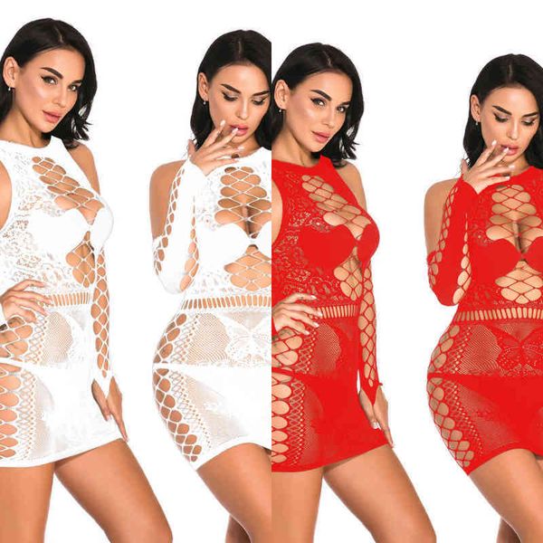 

nxy set temptation explosive butterfly bag butt dress mid sleeve short skirt nightwear bodystocking for 1222, Red;black