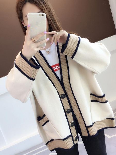 

women's knits & tees cardigan spring autumn sweater women clothes 2021 korean vintage jacket streetwear casaco feminino zt3054, White