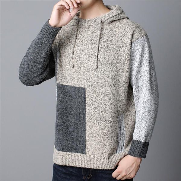 

europe and america men's knitwear autumn/winter pullovers for men's fashion knitted outerwear to keep warm and keep warm, White;black
