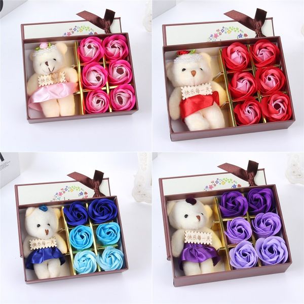 

creative soap flower lovely bear rose handmade never withering woman man soap flowers valentines day gift 4gc k2