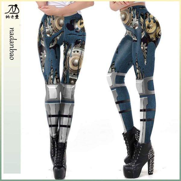 

2020 cartoon 3d printed sports leggings kdk1924, Black