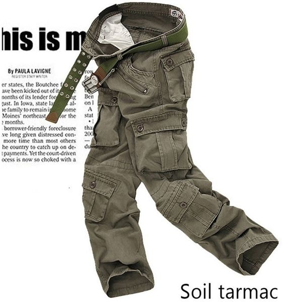 Pantaloni cargo da uomo neri Moda estiva da uomo Army molti pantaloni mimetici tascabili maschili urbani tattici pantaloni mimetici dritti da uomo 201109