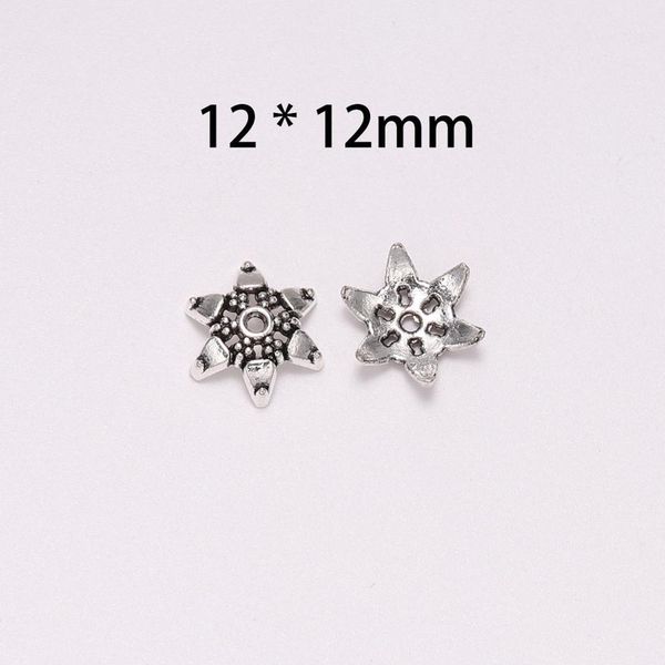 

20pcs lot 12mm tibetan hexagram loose sparer apart end bead cap for diy jewelry making finding earrings earrings h jllzjr, Silver
