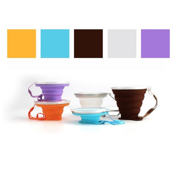 

270ml creative travel cup sile folding cup outdoor telescopic retractable collapsible coffee cups sport water cups bbygpk