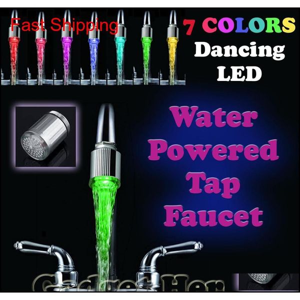 

home water led faucet light 7 colors shower stream tap head universal adapter left screw glow pressure sensor qylbwy yh_pack