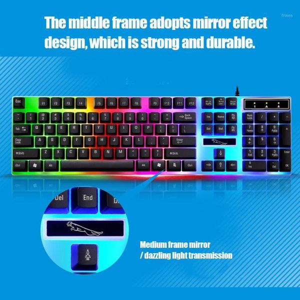

keyboard mouse combos wired gaming and set colorful led backlit usb for lappc gamers jhp-1