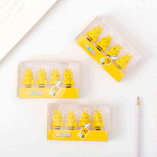 

zhongku four boxed little bee eraser set rubber set student stationery