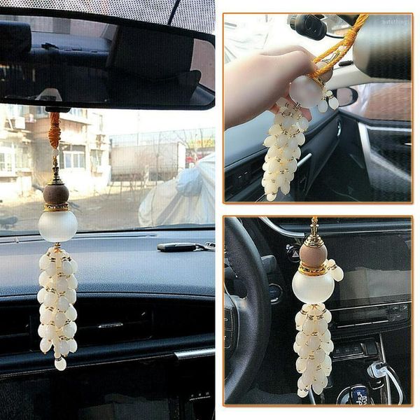 

1pc rearview mirror pendant crystal gourd lucky safety decor portable rope buckle1