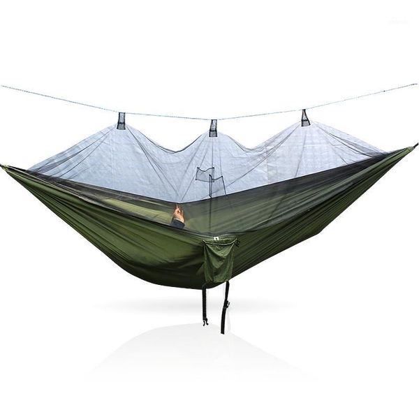 

camping hammock hanging-bed parachute fabric mosquito-net sleeping-swing hunting outdoor1