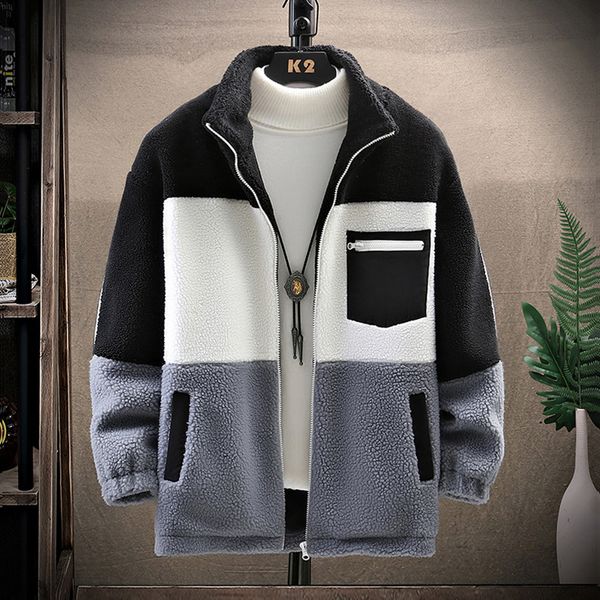 

2021 new winter jacket men thicken cashmere men's warm coat fleece casual style wool liner male fashion clothing 2021 eppm, Black