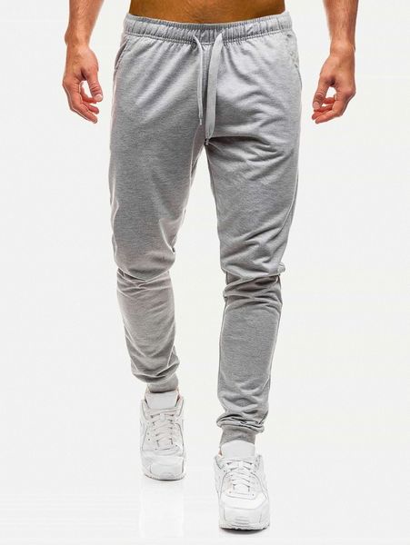 

men solid drawstring pants z2pg#, Black