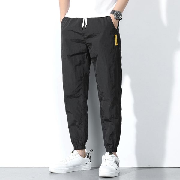 

d7xll 2020 summer ice silk thin sports sports trousers trendy men's loose harem pants youth trousers men's pants trendy pngp9, Blue