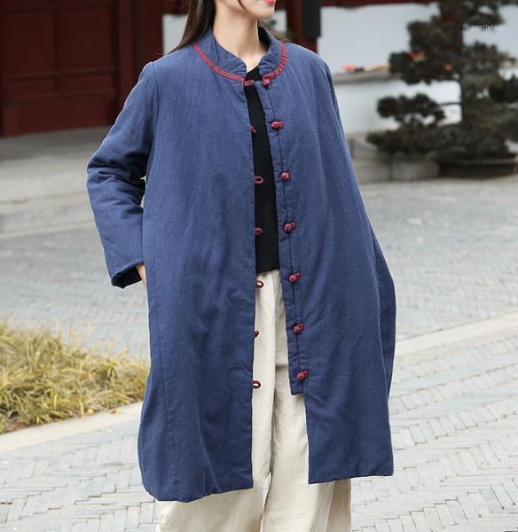 

women's down & parkas 2021 women contrast color winter cotton warm coat long patchwork cardigan retro padded casual coat1, Black